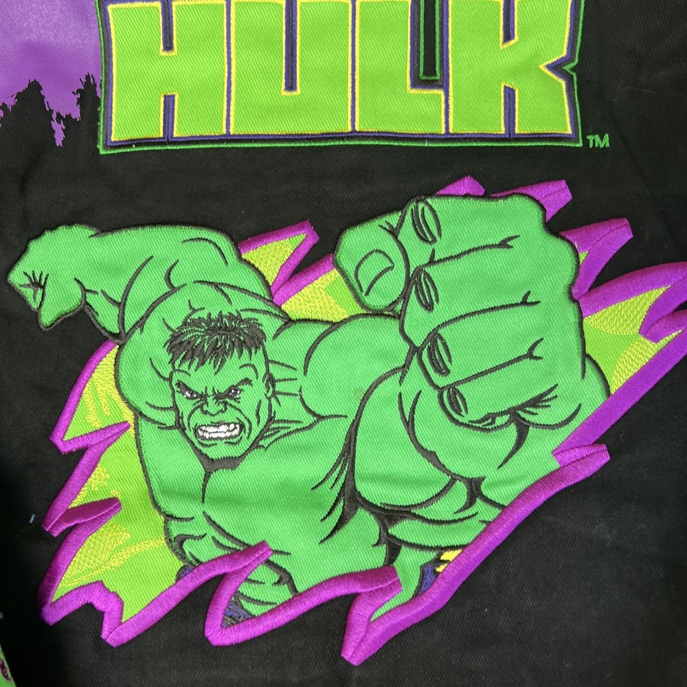 NWT VTG JH Design Hulk Jacket Youth 2XL Black Men's S Crop Boxy Racing Marvel - Picture 10 of 12